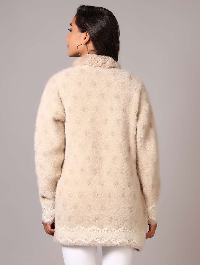 Women Self Designed Long Sleeve Cardigan - 21610374 -  Standard Image - 2