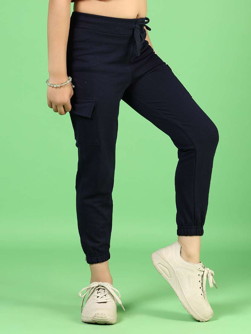 girls solid mid rise cargo jogger - 21610466 -  Standard Image - 2