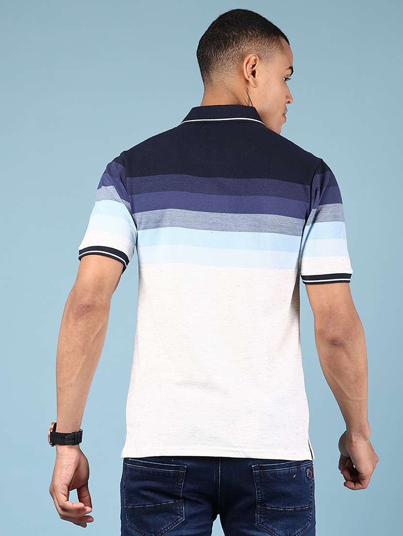 men striped short sleeve regular fit polo t-shirt - 21610542 -  Standard Image - 2