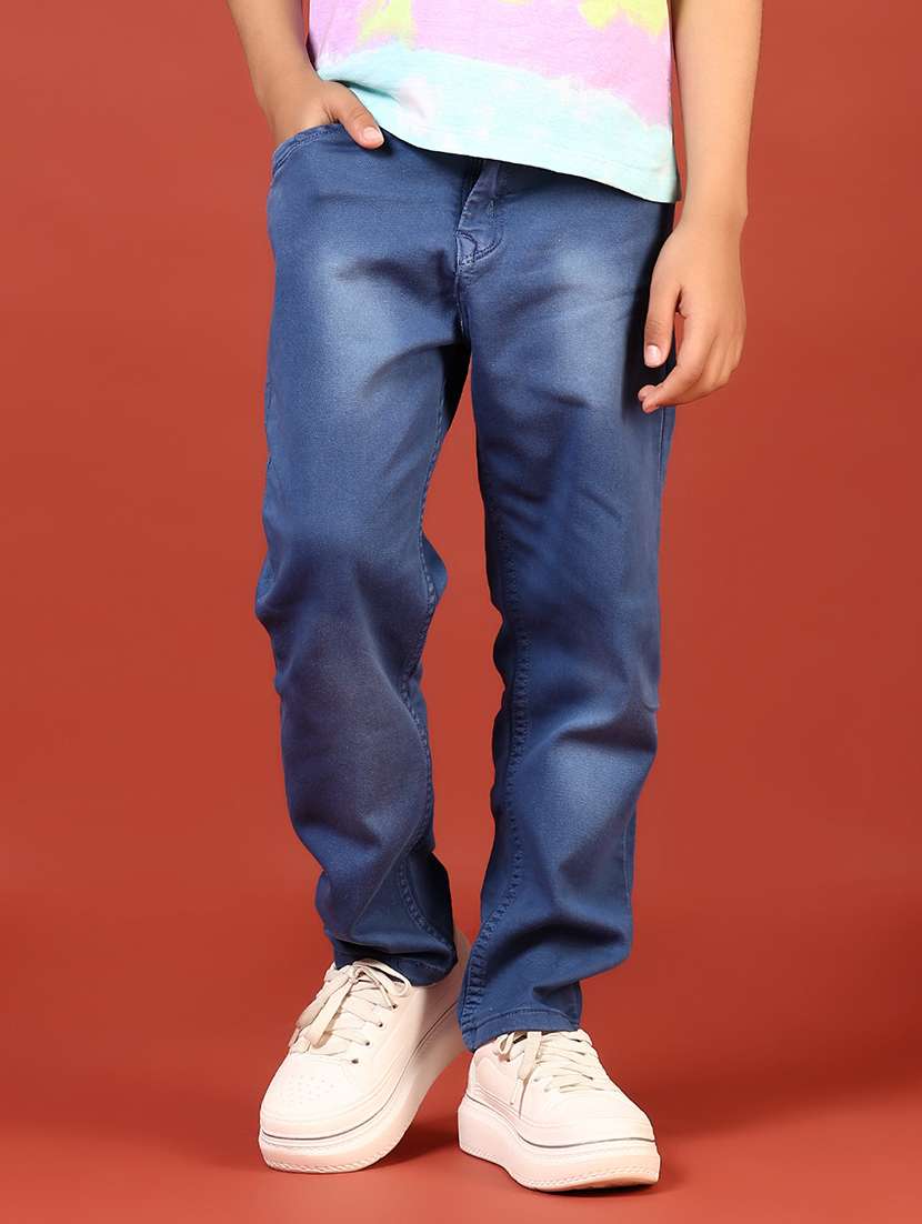 boys solid mid rise relaxed fit jean