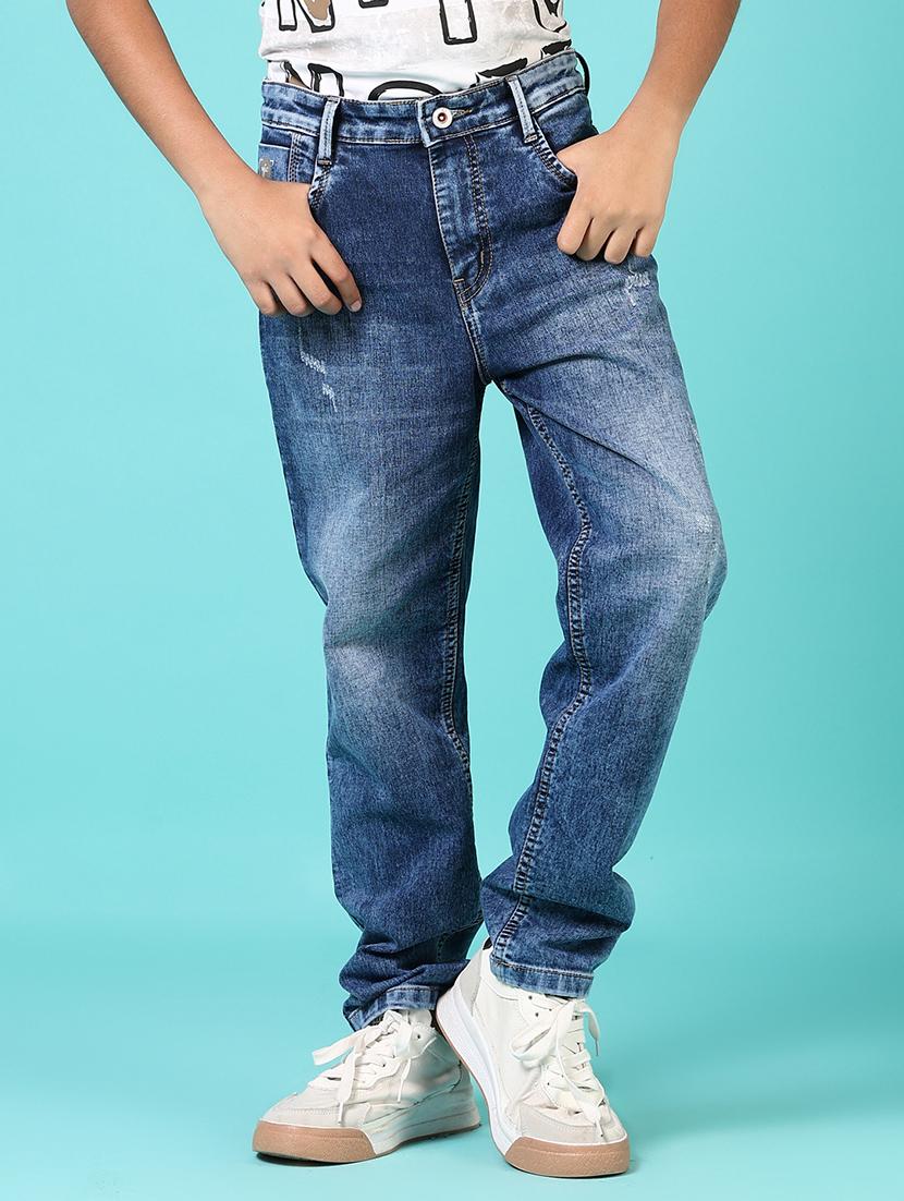 boys washed mid rise slim fit jean
