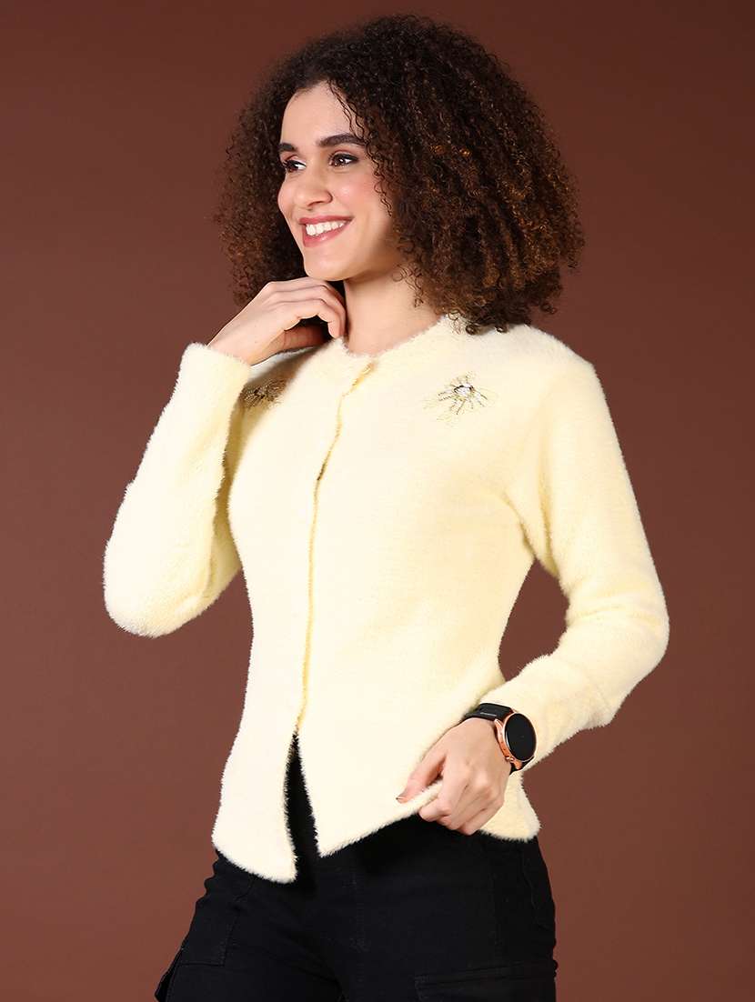 women self designed long sleeves cardigan - 21611070 -  Standard Image - 2