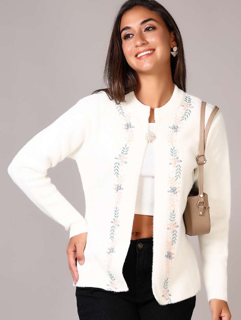 women self designed long sleeve cardigan - 21611074 -  Standard Image - 2