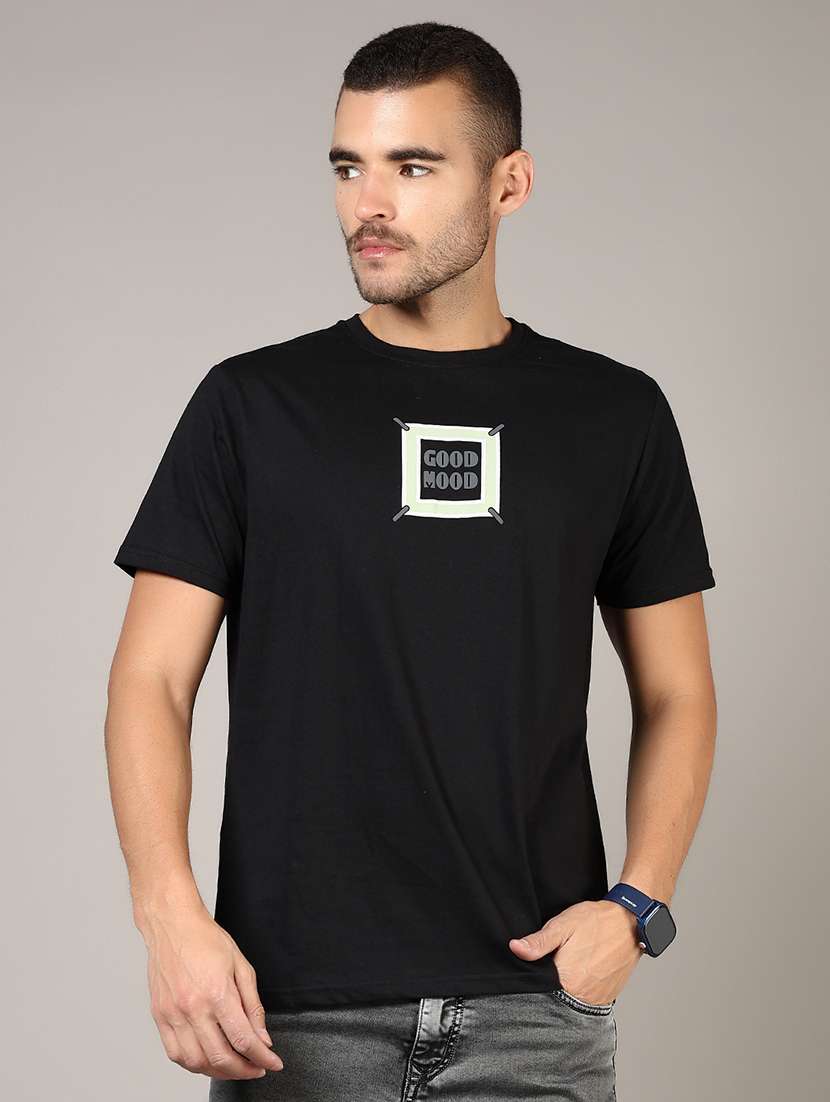 black cotton back print tshirt - 21611145 -  Standard Image - 2