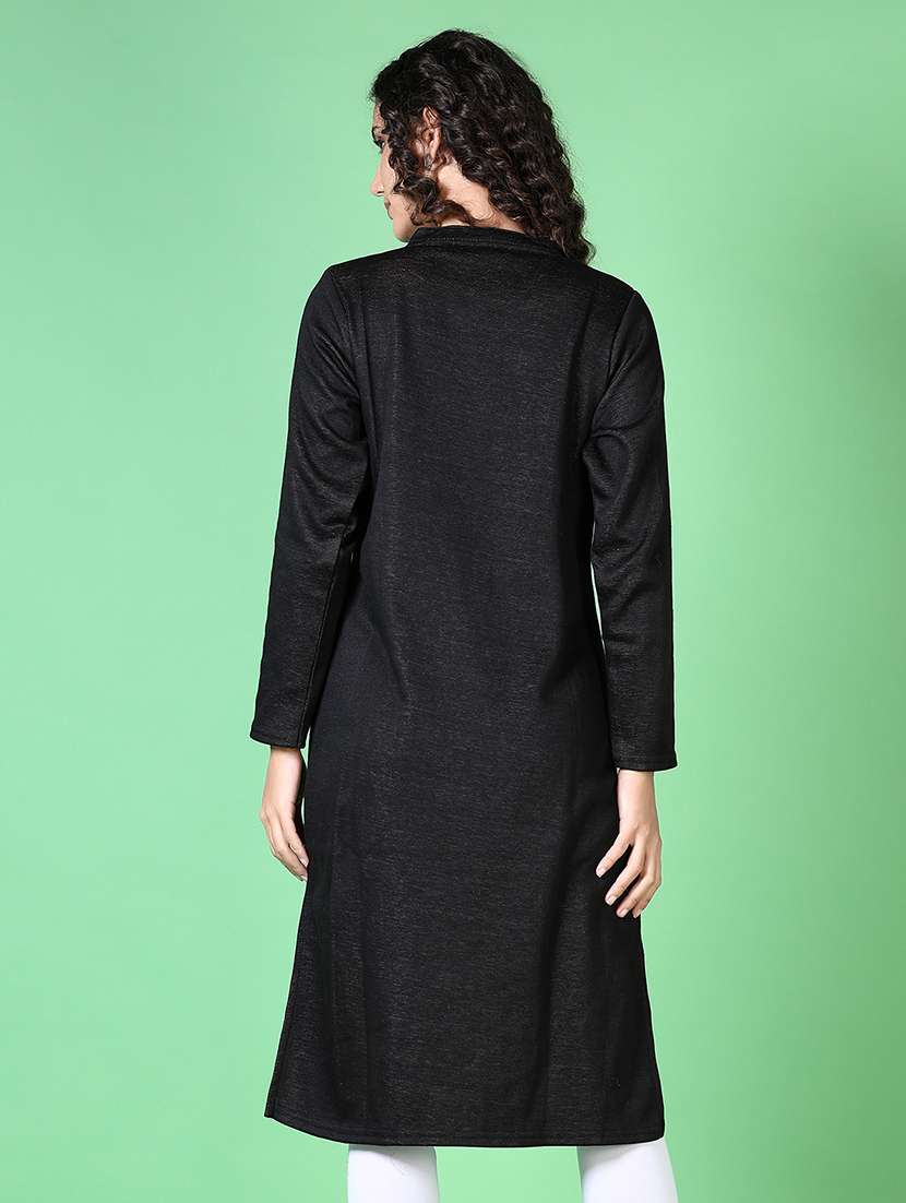 women self design long sleeve kurta - 21611218 -  Standard Image - 2