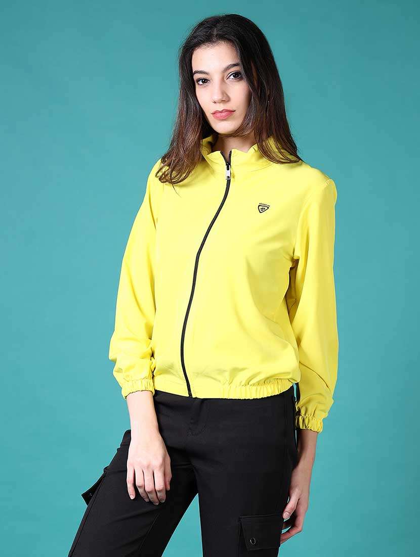 women yellow solid long sleeve regular jacket - 21611280 -  Standard Image - 2