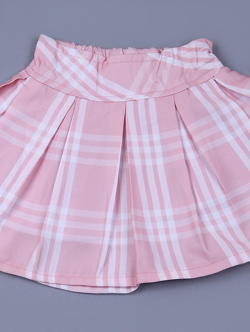 girls white self design skirt top set - 21611365 - Standard Image - 2