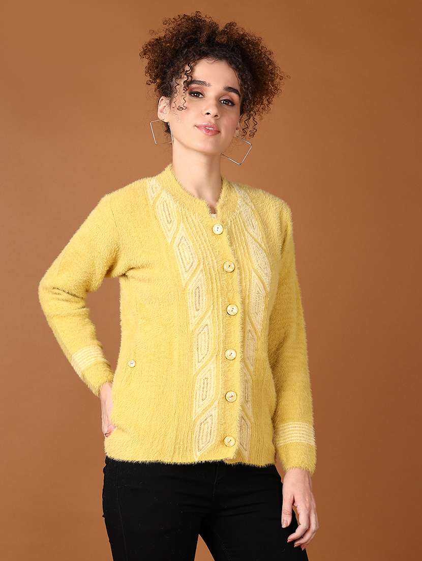 Women Self Design Long Sleeve Cardigan - 21611555 -  Standard Image - 2