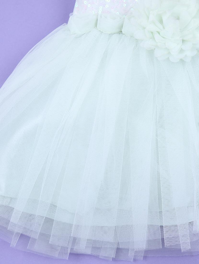 girls square neck flare net frock - 21611666 - Standard Image - 2