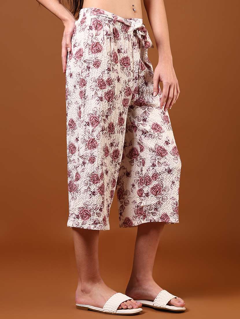 women floral print mid rise culottes - 21611713 -  Standard Image - 2
