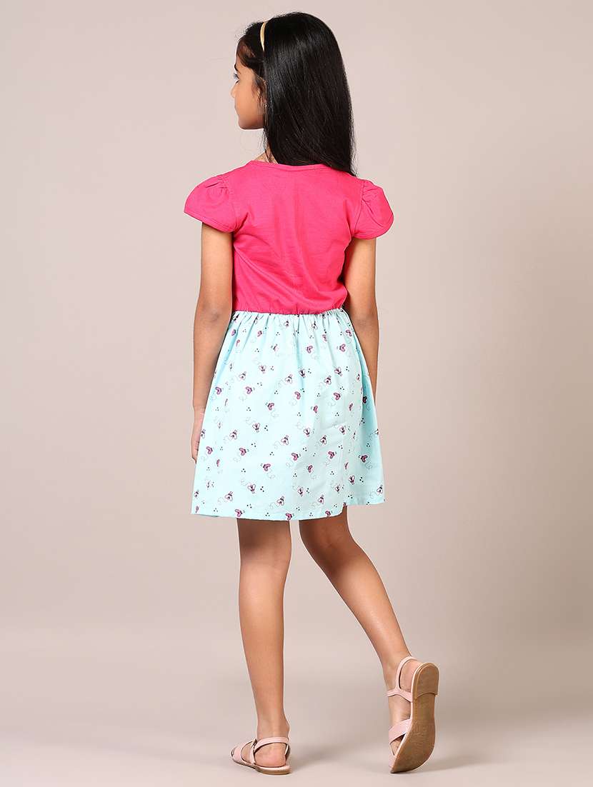 girls printed round neck frock - 21611750 -  Standard Image - 2