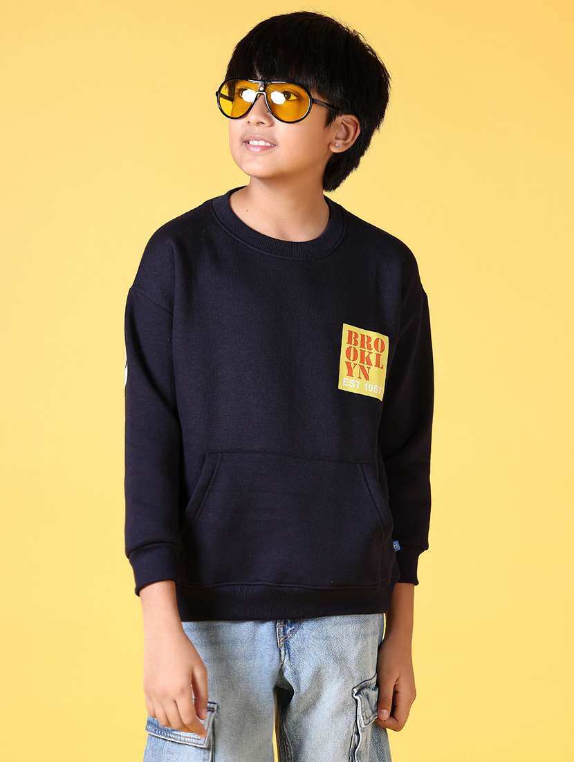 boys back print long sleeve sweatshirt