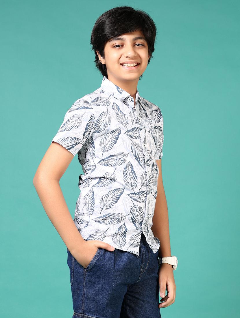 boys printed collared short sleeves shirt - 21611933 - Standard Image - 2