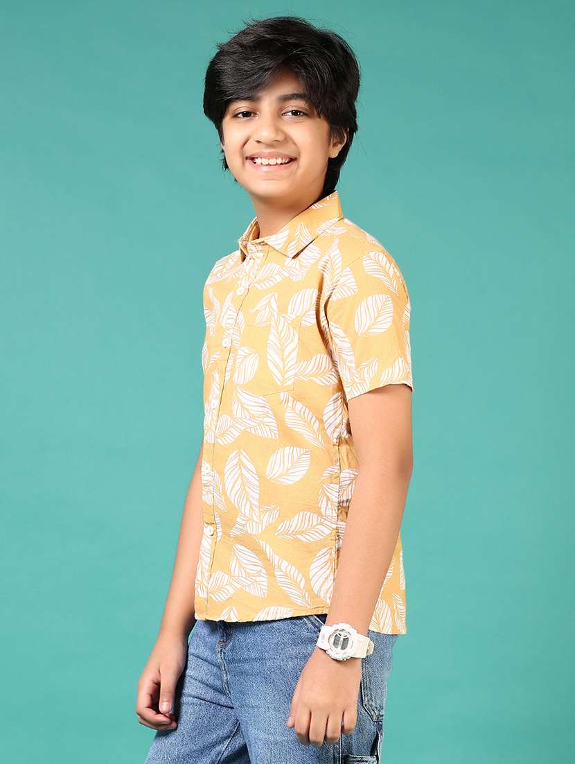boys printed collared short sleeves shirt - 21611934 - Standard Image - 2