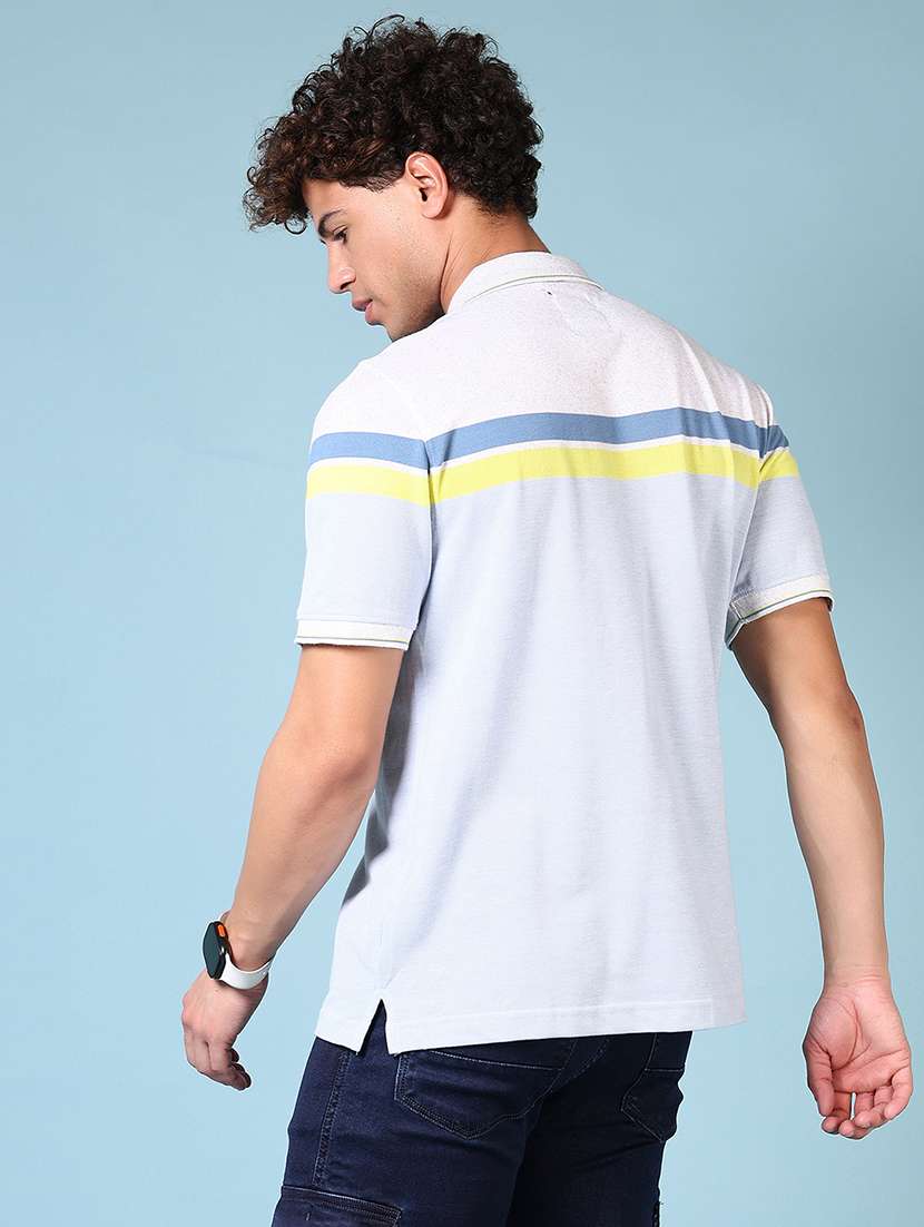 men striped short sleeve polo t-shirt - 21612100 -  Standard Image - 2