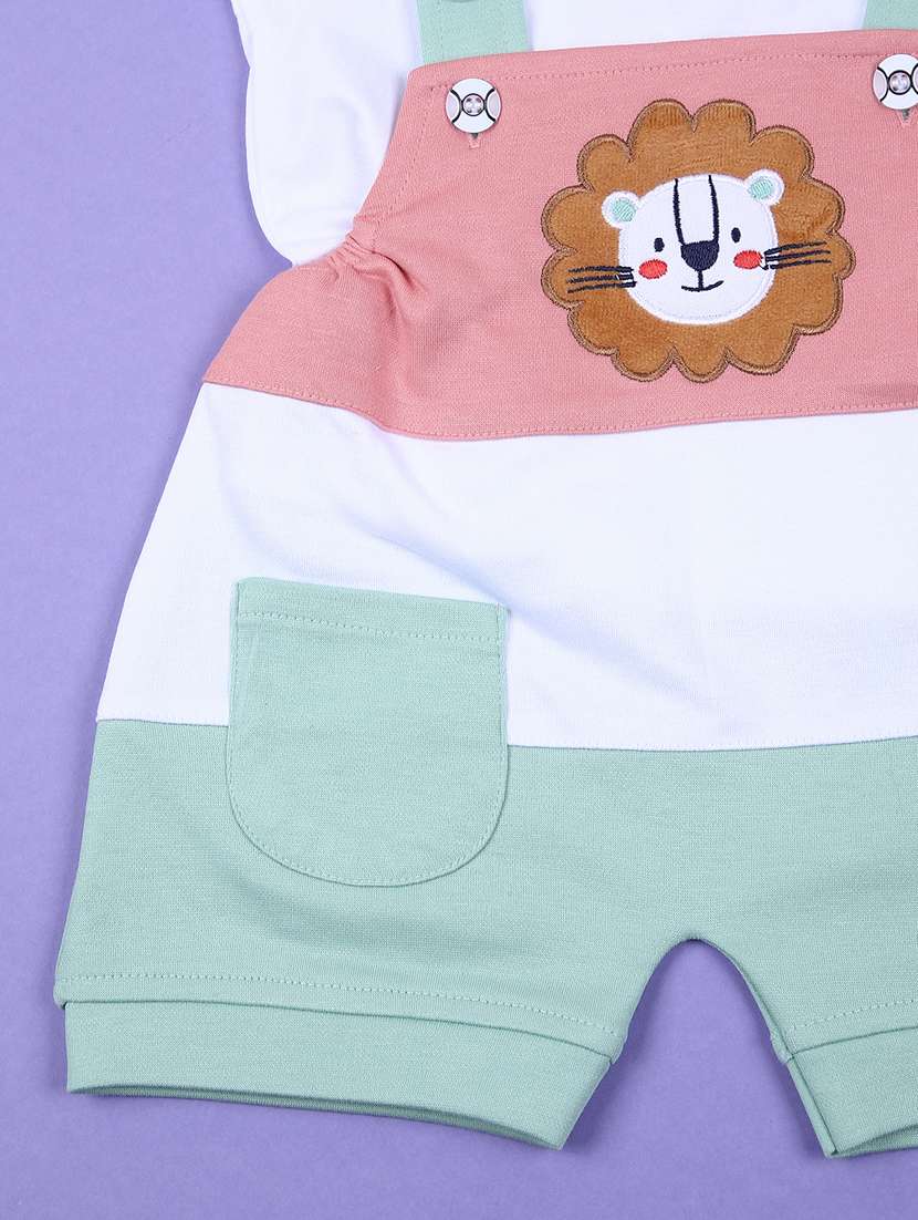 kids color blocked t-shirt with dungree - 21612137 - Standard Image - 2