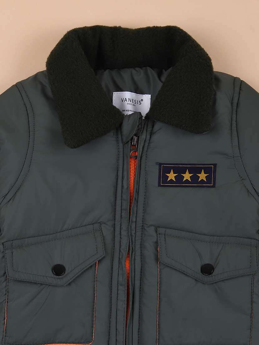 boys solid long sleeve collared jacket - 21612212 -  Standard Image - 2