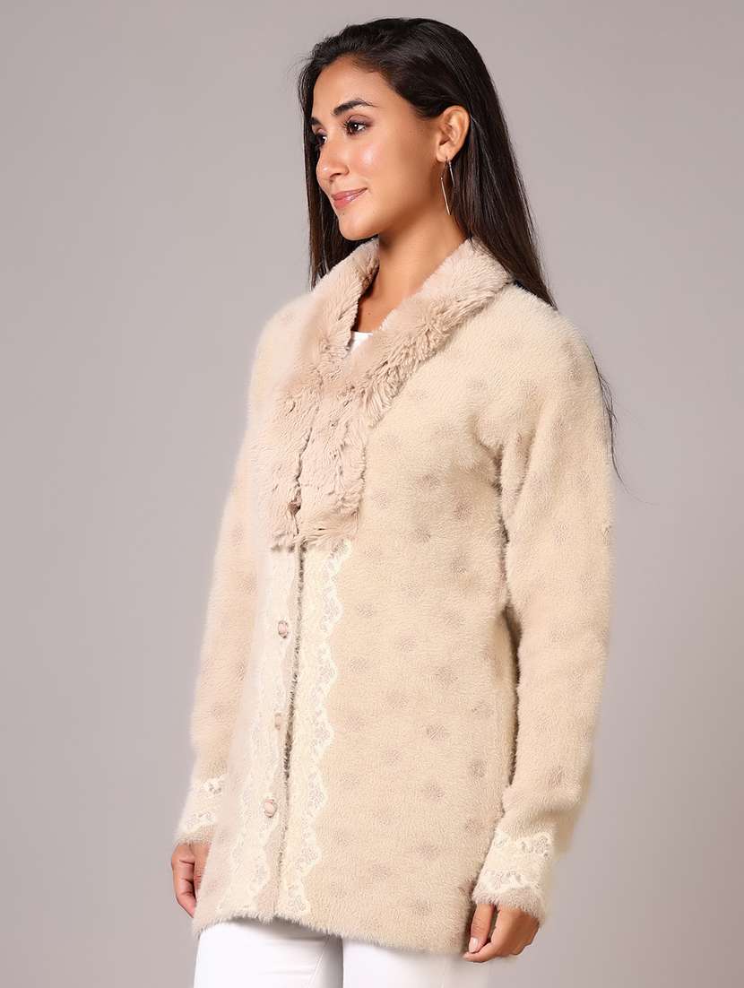 women self designed long sleeve cardigan - 21612217 -  Standard Image - 2