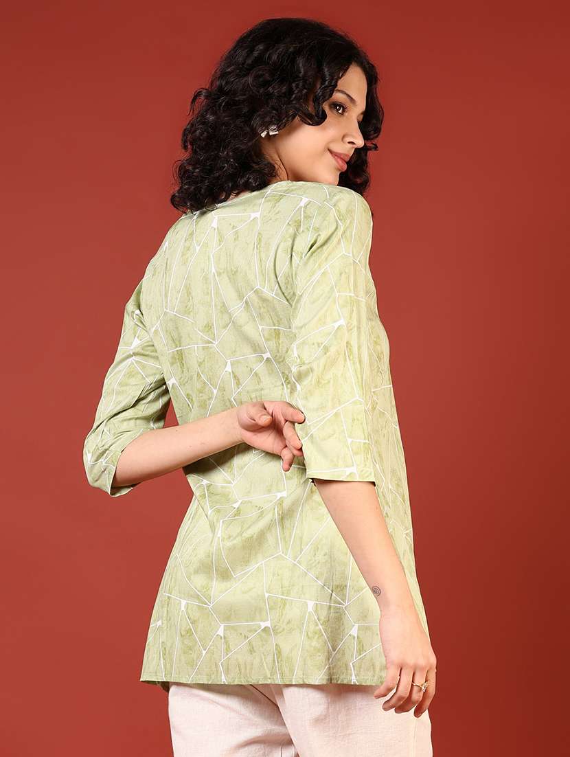 women printed round neck straight kurti - 21612266 -  Standard Image - 2