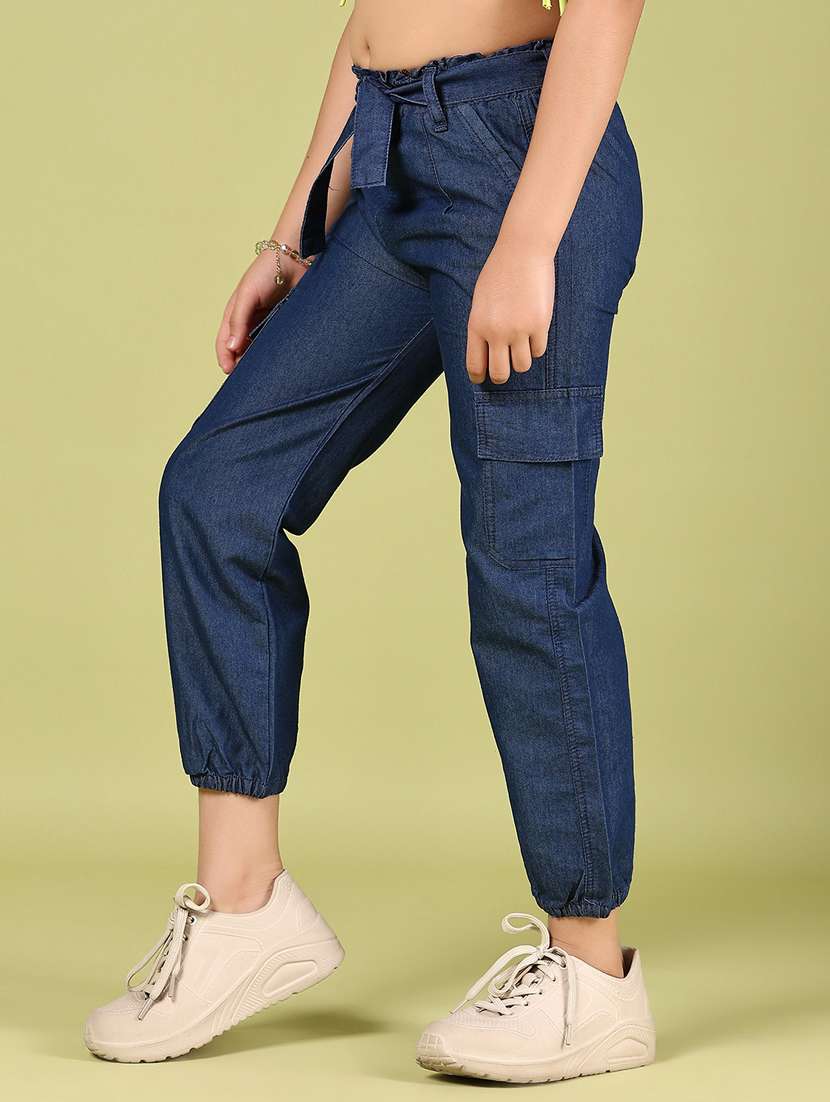 girls solid mid rise jogger - 21612365 -  Standard Image - 2