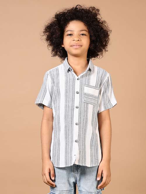 boys striped short sleeve casual shirt - 21612369 -  Standard Image - 0