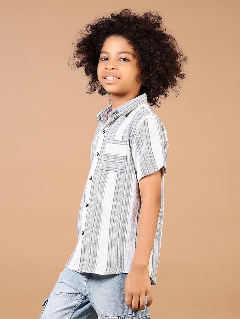 boys striped short sleeve casual shirt - 21612369 - Standard Image - 2