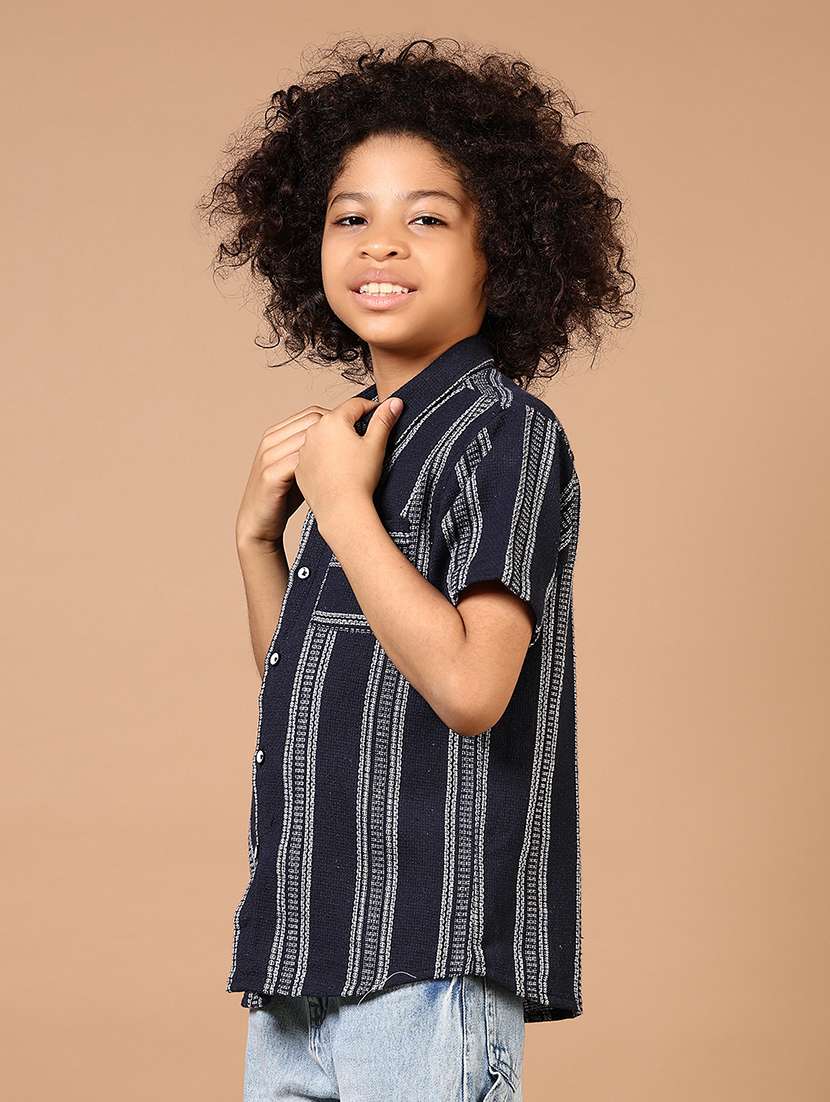 boys striped short sleeve casual shirt - 21612370 - Standard Image - 2
