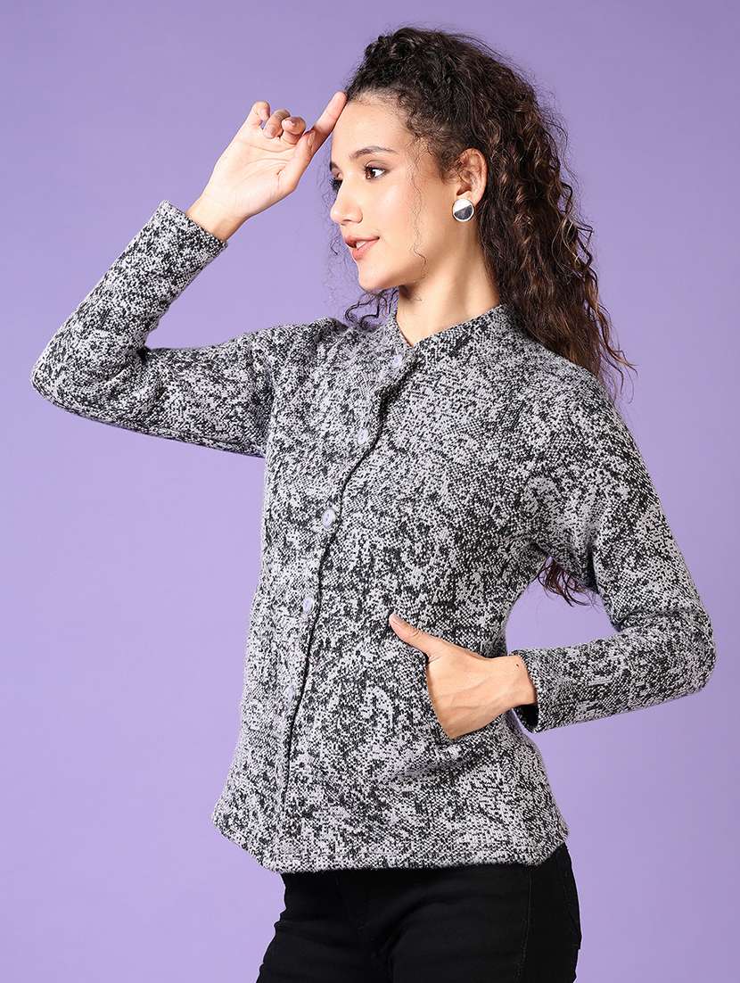 women self designed long sleeve cardigan - 21612455 -  Standard Image - 2