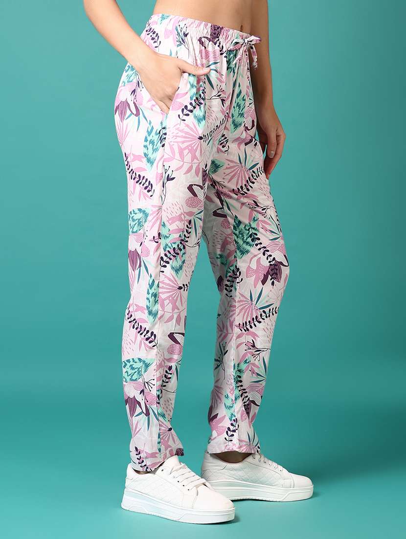 women printed mid rise pajama - 21612725 - Standard Image - 2