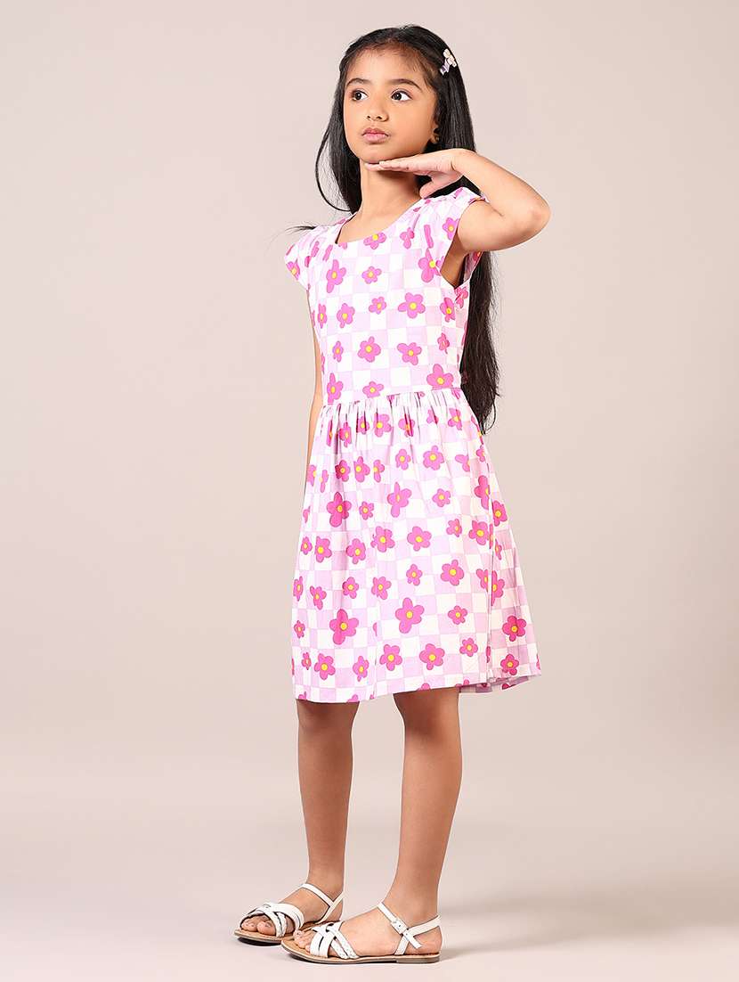 girls printed round neck frock - 21612833 -  Standard Image - 2