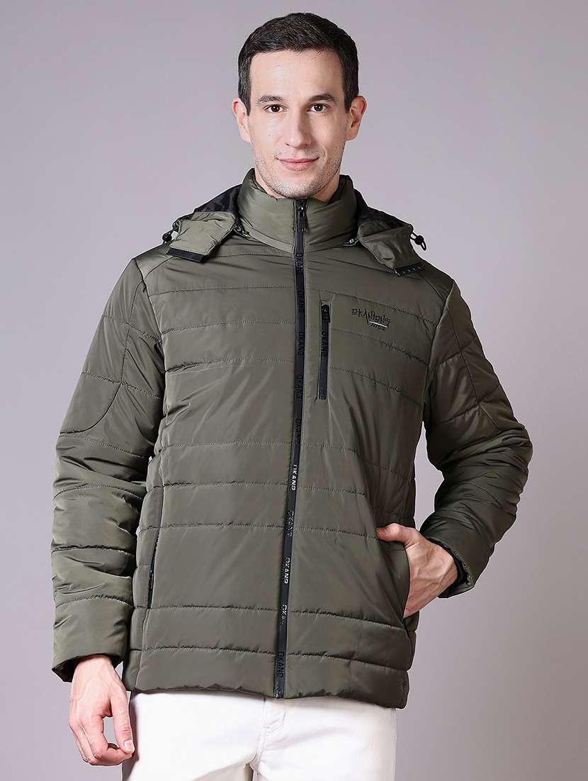 men long sleeves solid quilted jacket