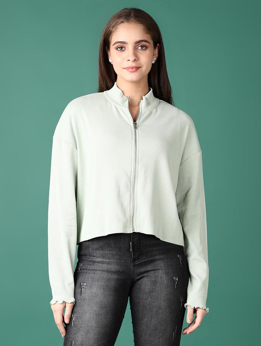 women sea green solid long sleeve t-shirt - 21612912 -  Zoom Image - 0