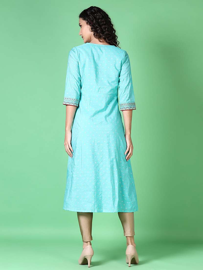 women printed round neck a-line kurta - 21612926 -  Standard Image - 2