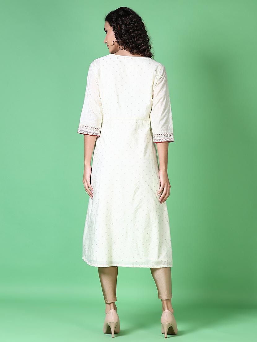 women printed round neck a-line kurta - 21612927 - Standard Image - 2