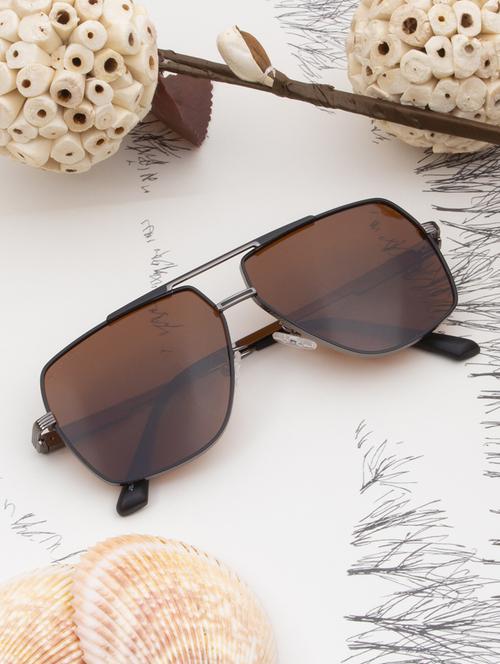 ted smith iconic square polarized grey sunglasses for mens womens - 21613074 -  Standard Image - 0