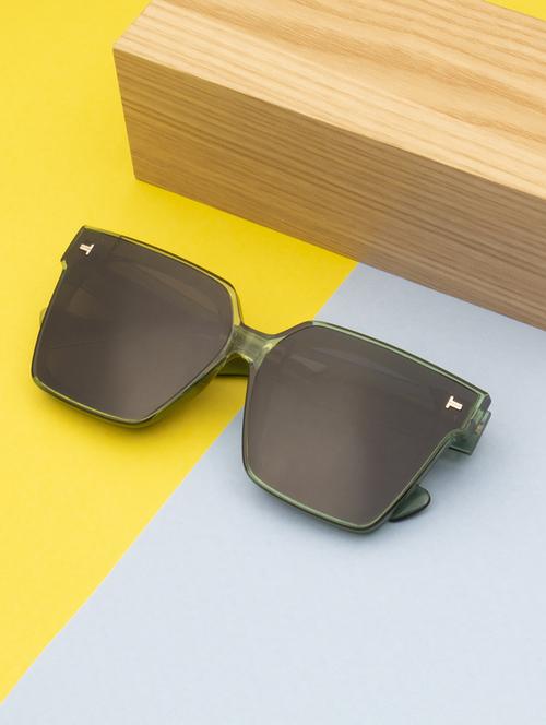 ted smith iconic square polarized grey sunglasses for mens womens - 21613086 - Standard Image - 0