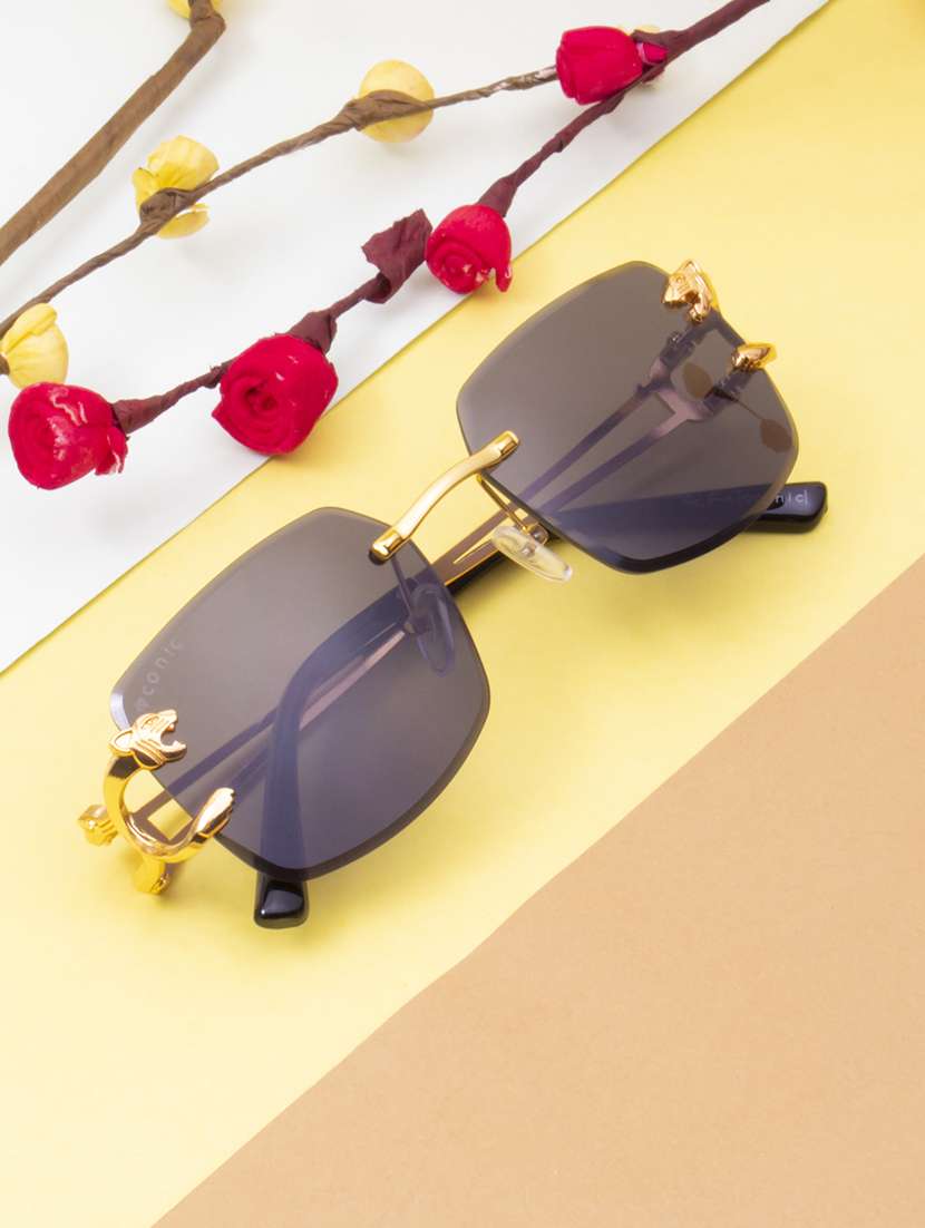 ted smith iconic square  dark grey sunglasses for mens womens