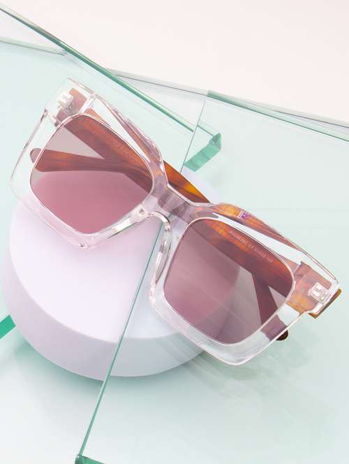 ted smith iconic square  clear sunglasses for mens womens - 21613109 -  Standard Image - 0