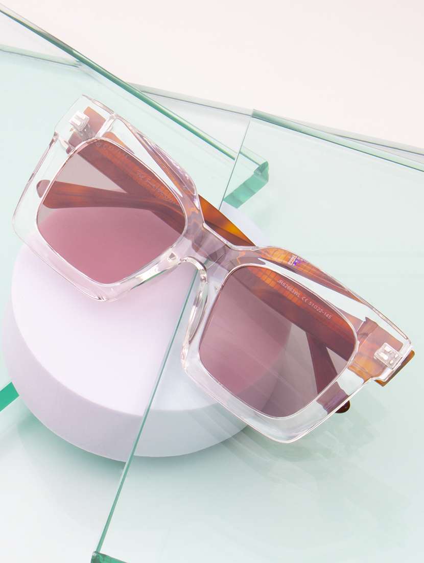 ted smith iconic square  clear sunglasses for mens womens