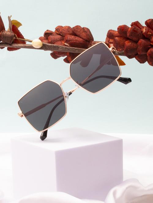 ted smith iconic square polarized black sunglasses for mens womens - 21613110 - Standard Image - 0
