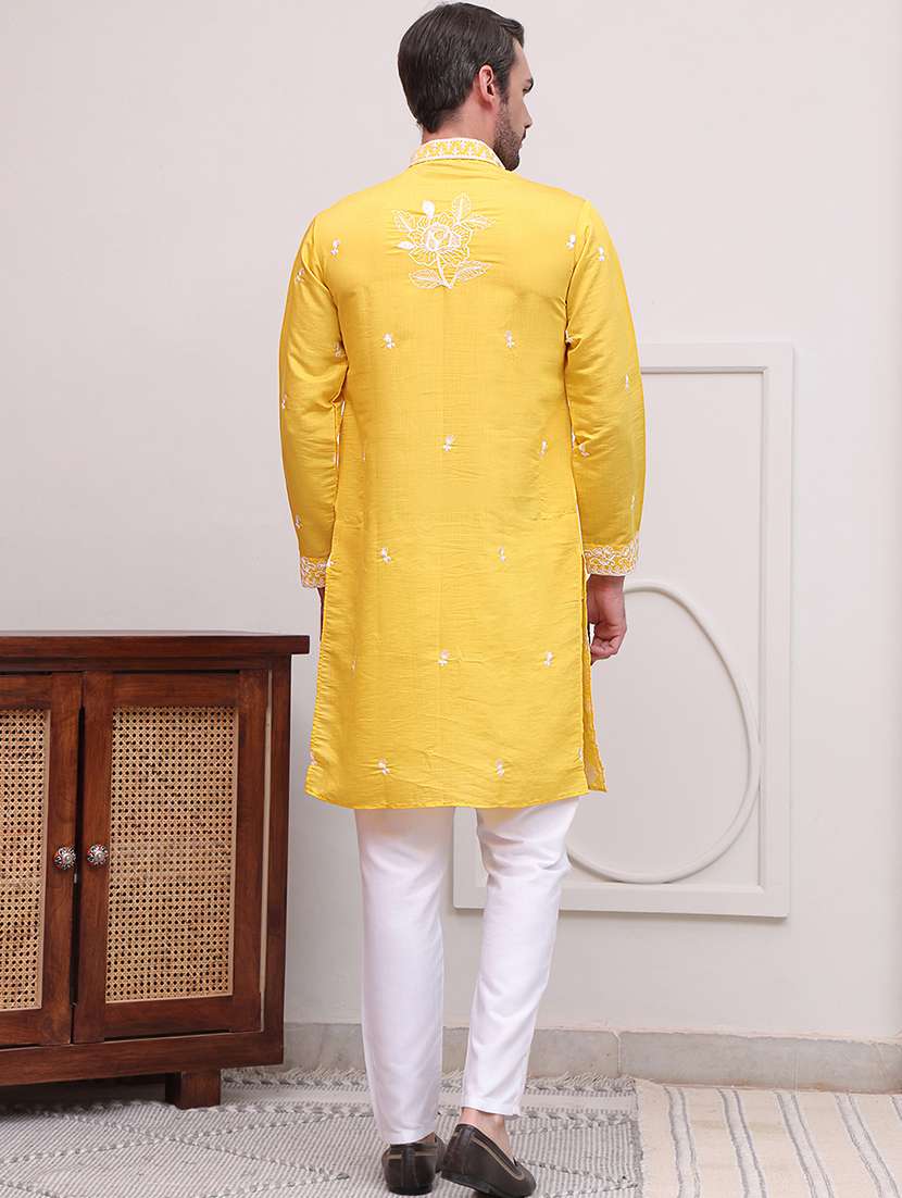 Men Embroidered Long Sleeves Kurta Pyjama Set - 21613133 -  Standard Image - 2