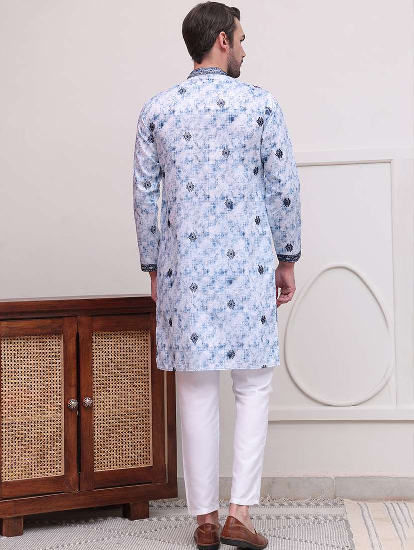 men embroidered long sleeves kurta pyjama set - 21613141 -  Standard Image - 2