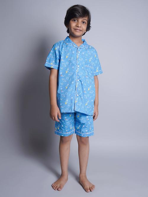 boys printed shorts nightwear set - 21613291 -  Standard Image - 0
