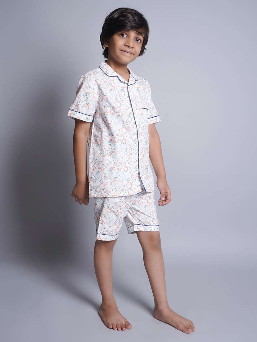 boys printed shorts nightwear set - 21613295 -  Standard Image - 2