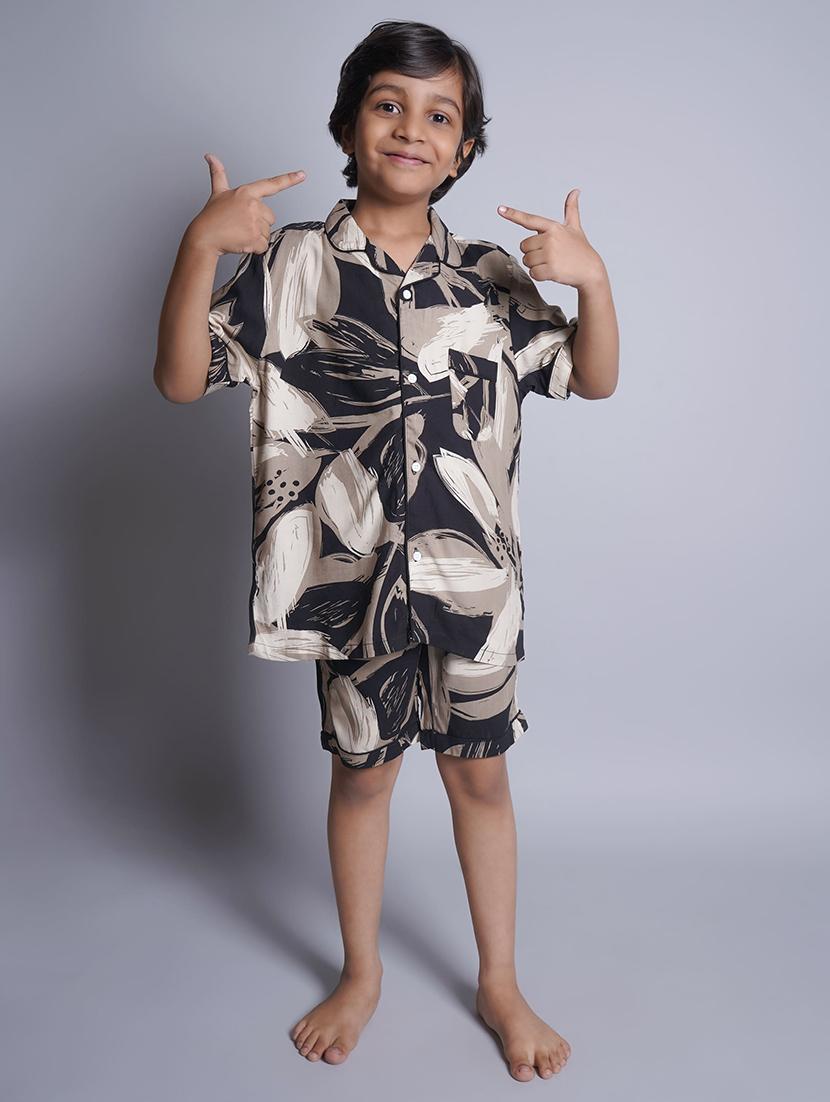 boys printed shorts nightwear set - 21613297 -  Zoom Image - 0
