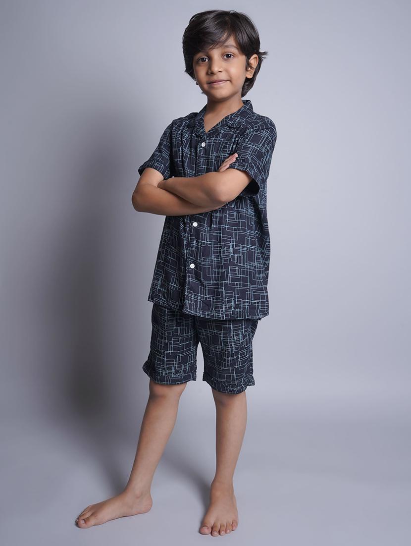 boys printed shorts nightwear set - 21613303 - Standard Image - 2