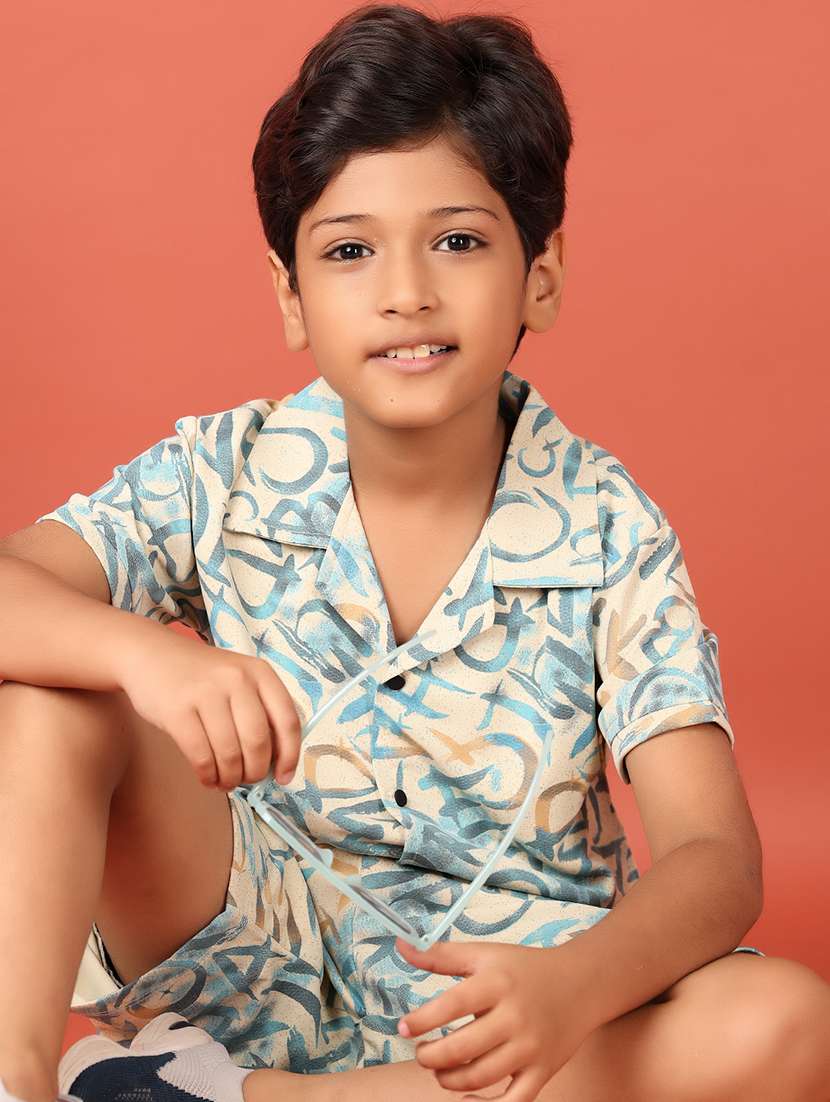 boys printed shirt and shorts set - 21613349 -  Standard Image - 2
