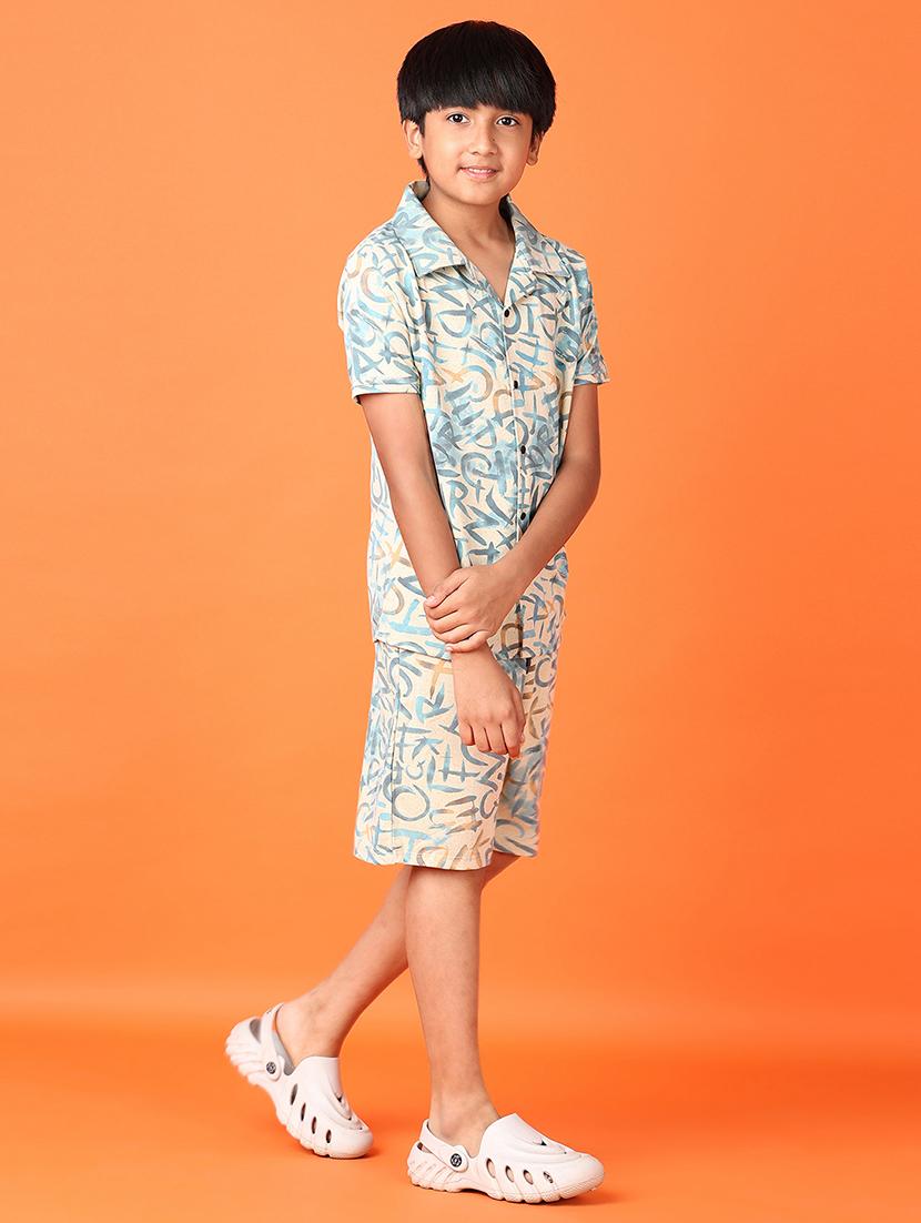 boys printed shirt and shorts set - 21613351 - Standard Image - 2