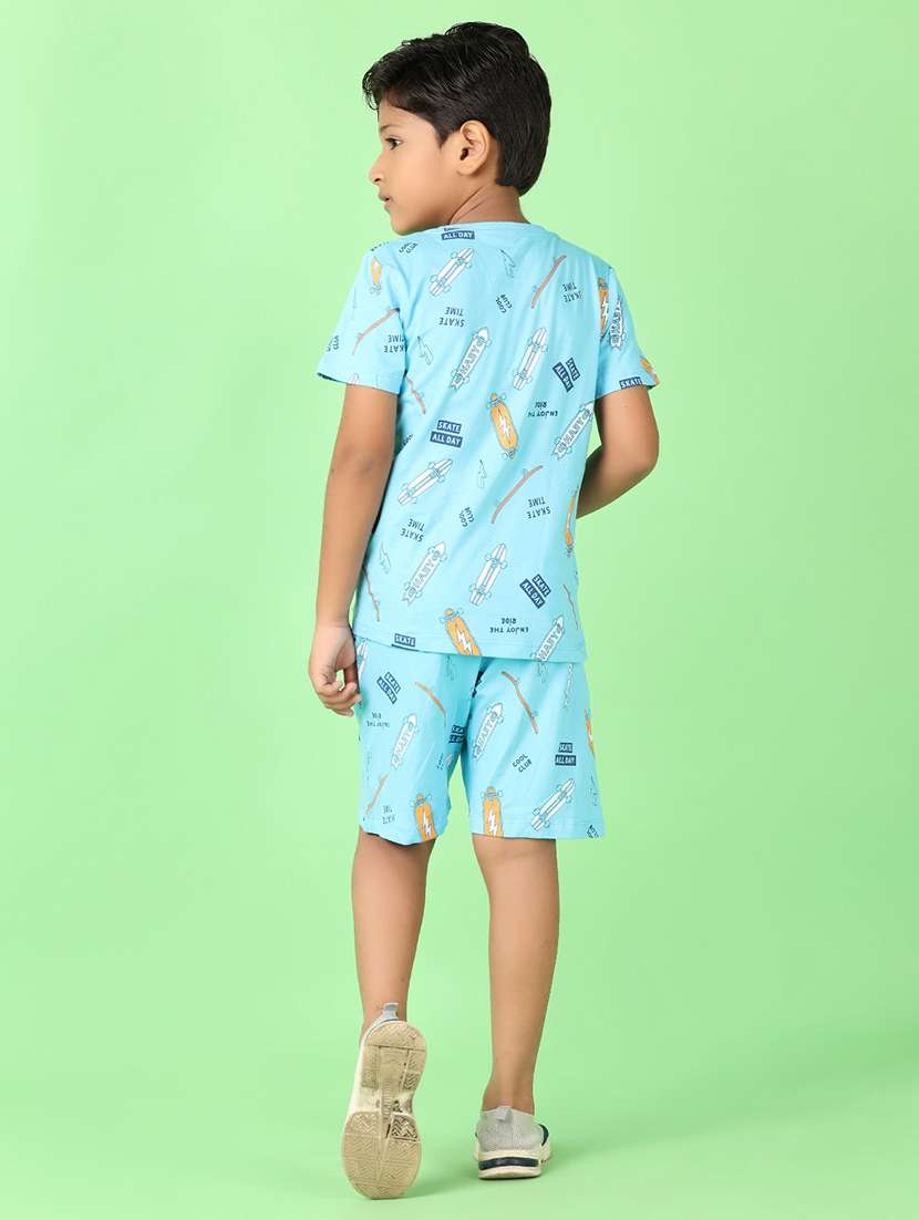 Boys Round Neck Printed T-shirt & Shorts Set - 21613353 -  Standard Image - 2