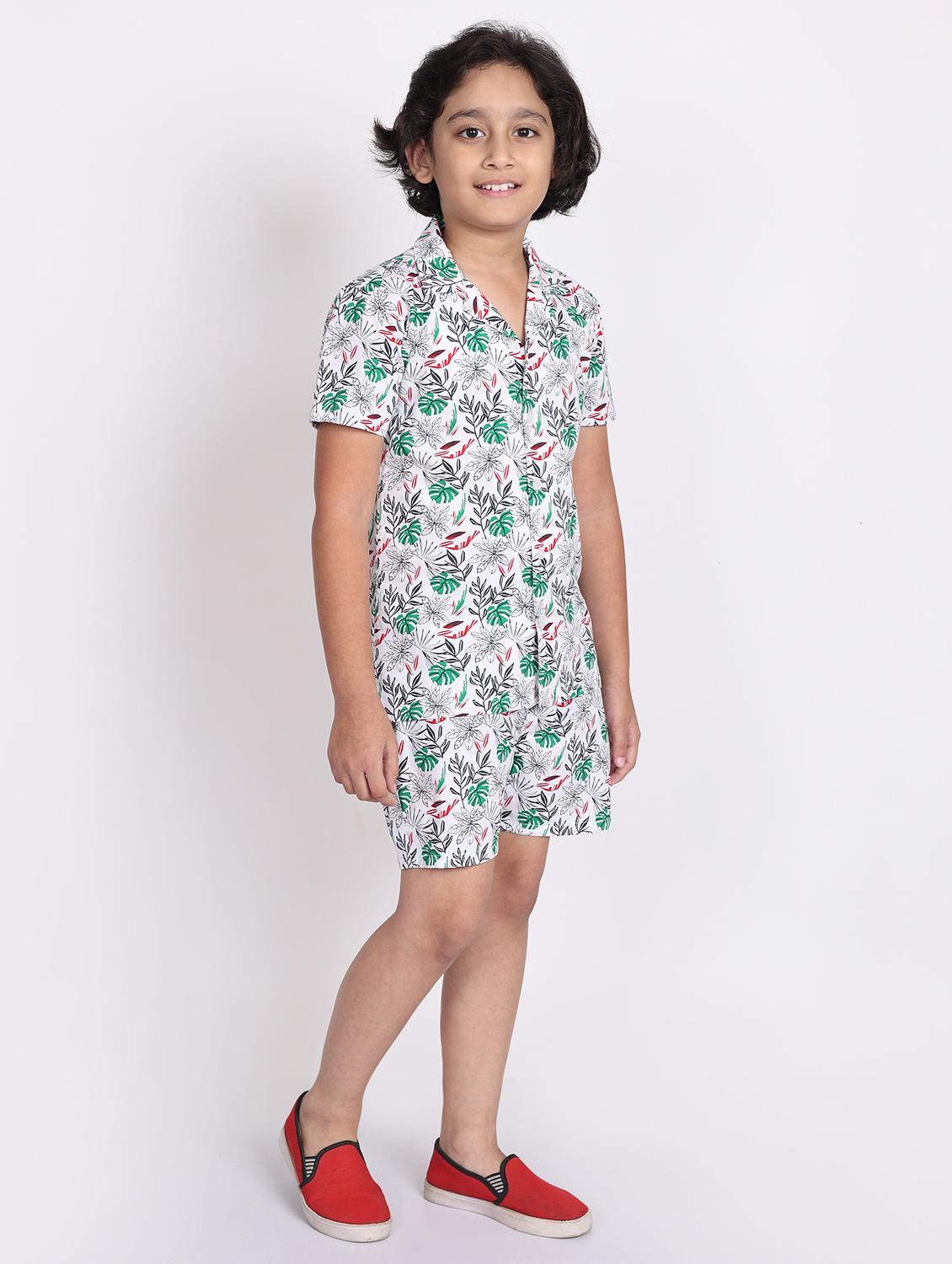 boys printed shorts co-ords set - 21613444 - Standard Image - 2
